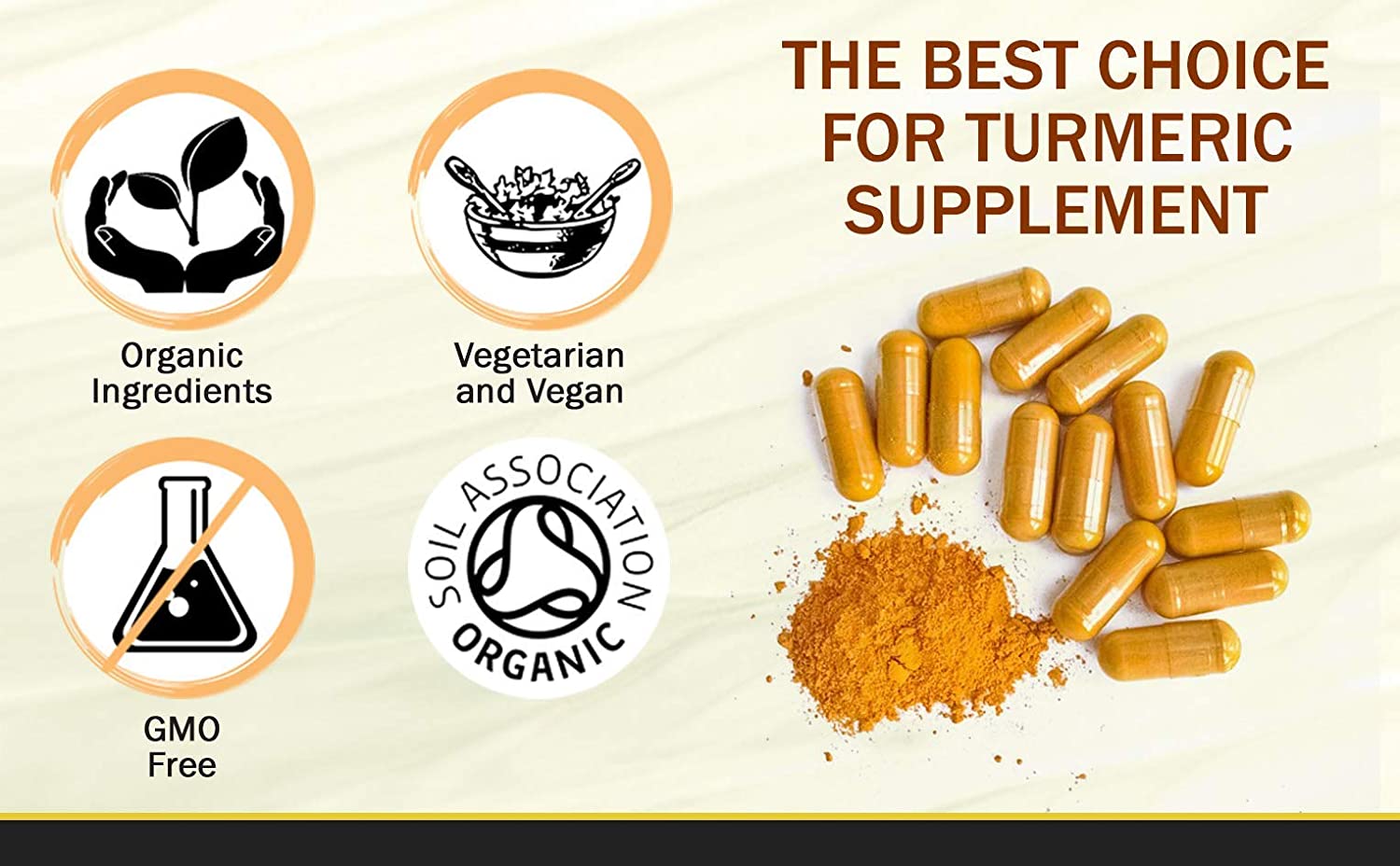Organic Turmeric Curcumin with Organic Ginger & Black Pepper 120 Capsules, 120 count (Pack of 1) - Image 3
