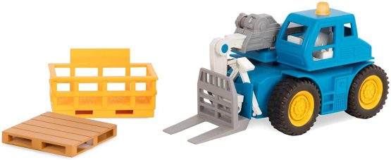 DRIVEN by Battat WH1016Z Micro Telehandler Crane Crate, Basket, Light, and Sound – Trucks and Construction Toys for Kids Aged 3 and Up, Brown/a - Image 3