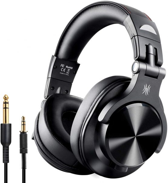 OneOdio A70 Bluetooth Headphones Over Ear, 72 Hrs Playtime, Monitor Level Stereo Sound Quality, Foldable Wireless＆Wired DJ Headphone, Professional Studio Headphones for DJ/TV/PC/Phone