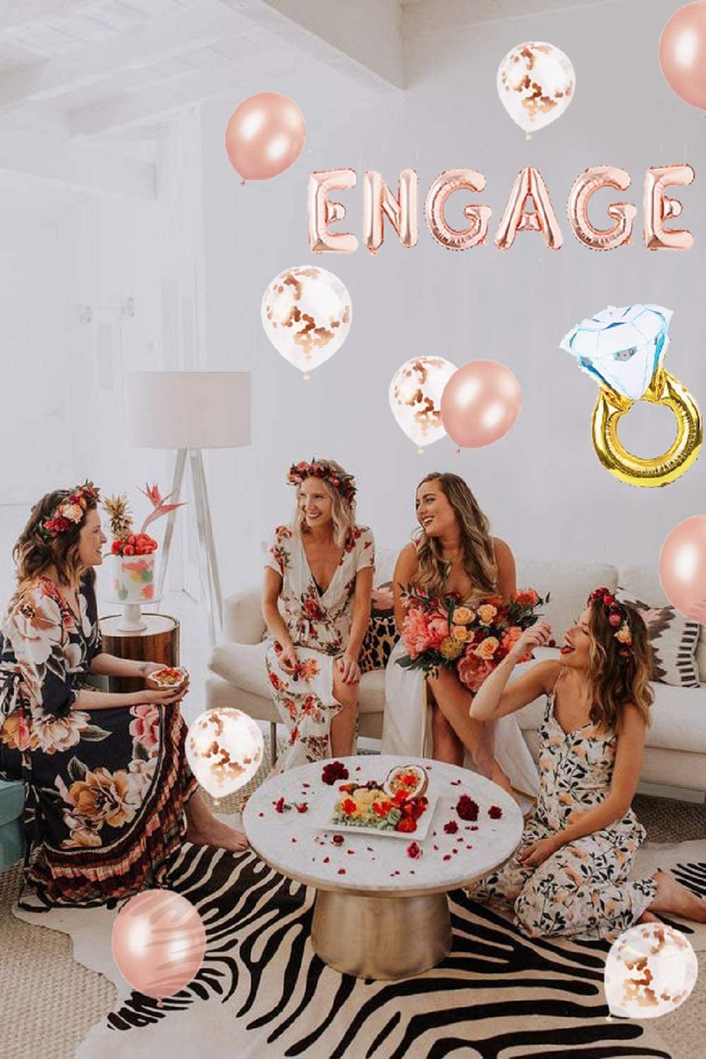 JeVenis Engaged Balloon Set Engagement Balloons Engagement Banner Engaged Banner Balloons Engaged Balloon Decor - Image 4