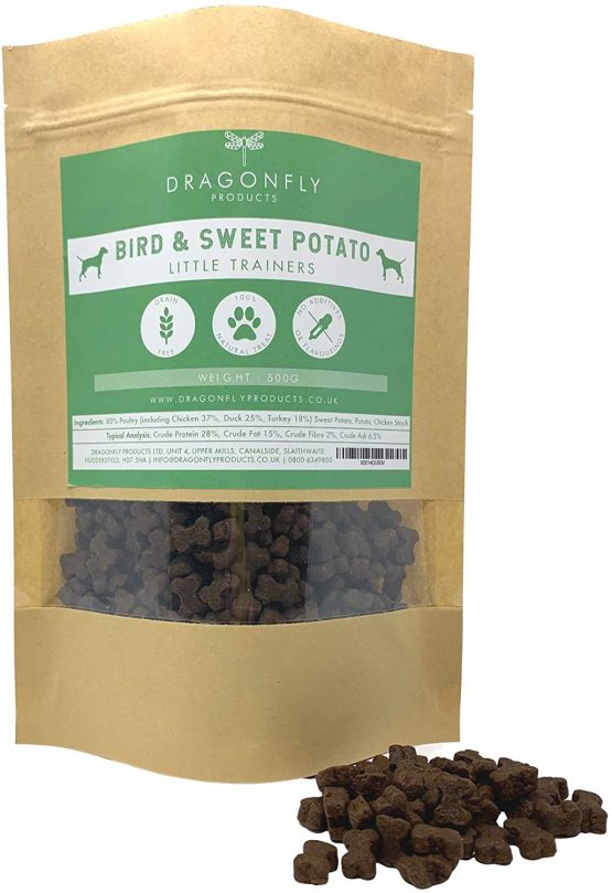 Dragonfly Products Grain Free Dog Puppy Training Treats - 80% Poultry, 20% Potatoes & Stock - 1000 Healthy Low Fat Treats (500g)