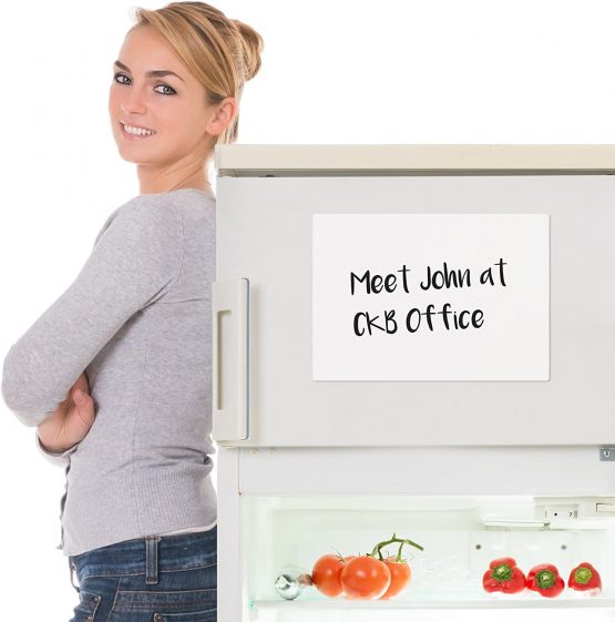 CKB LTD® BLANK Dry Wipe Magnetic Whiteboard Fridge Board Magnet Signage Sheet With Marker White Board & Pen - Drywipe Kitchen Memo Notice Board Large Daily Menu White Board Planner (A3) - Image 2