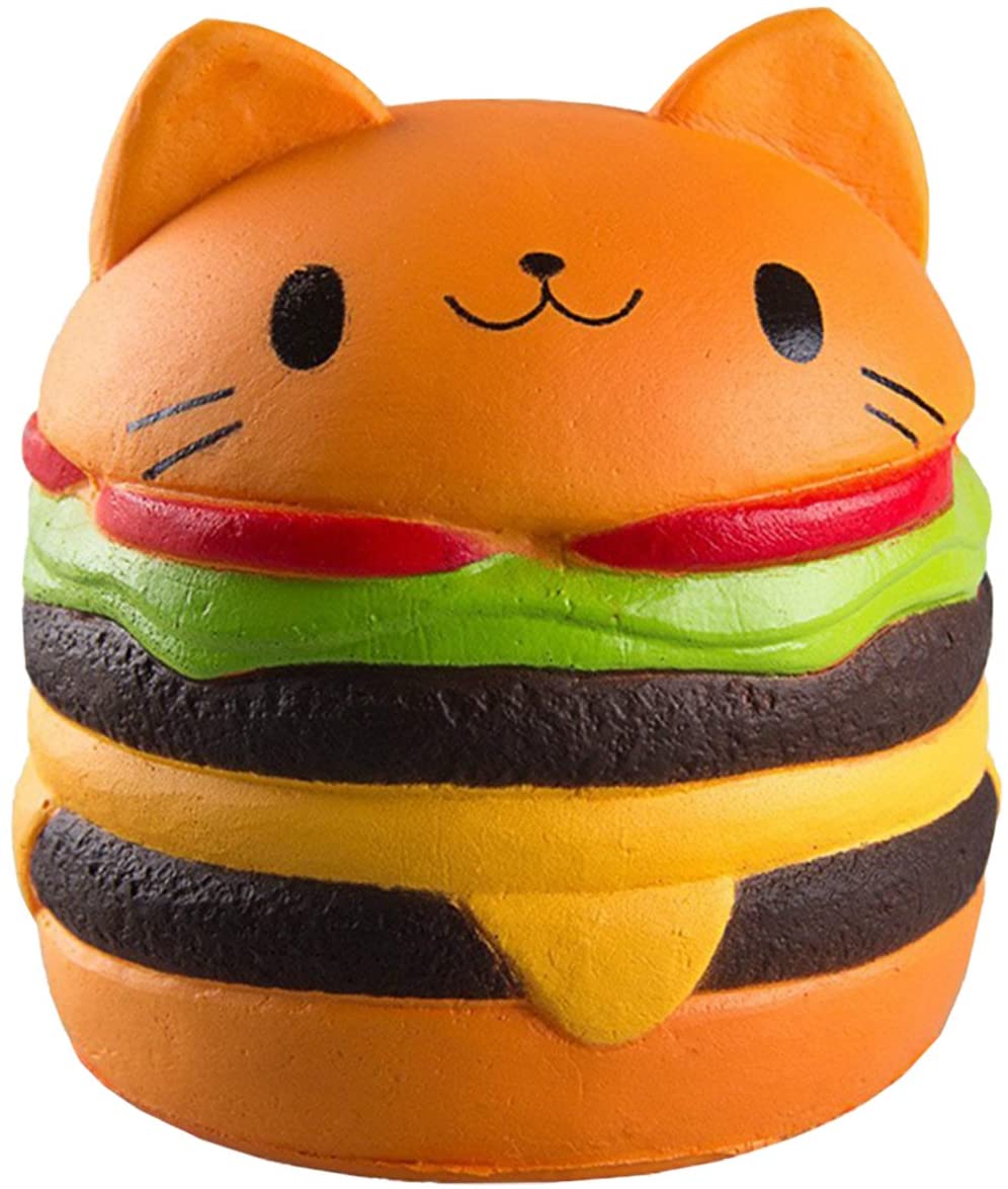 ZhengYue Slow Rising Squishy toys, Jumbo Squishies Pack Prime Slow Rising Scented Squishies Squeeze Soft Toys Stress Reliever Gifts for Kids and Adults (Cat Burger)