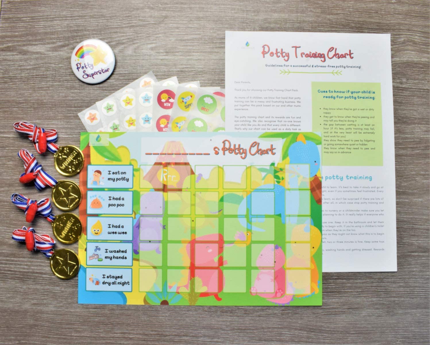 Potty Training Reward Chart Dinosaurs Toilet Training Star Chart for
