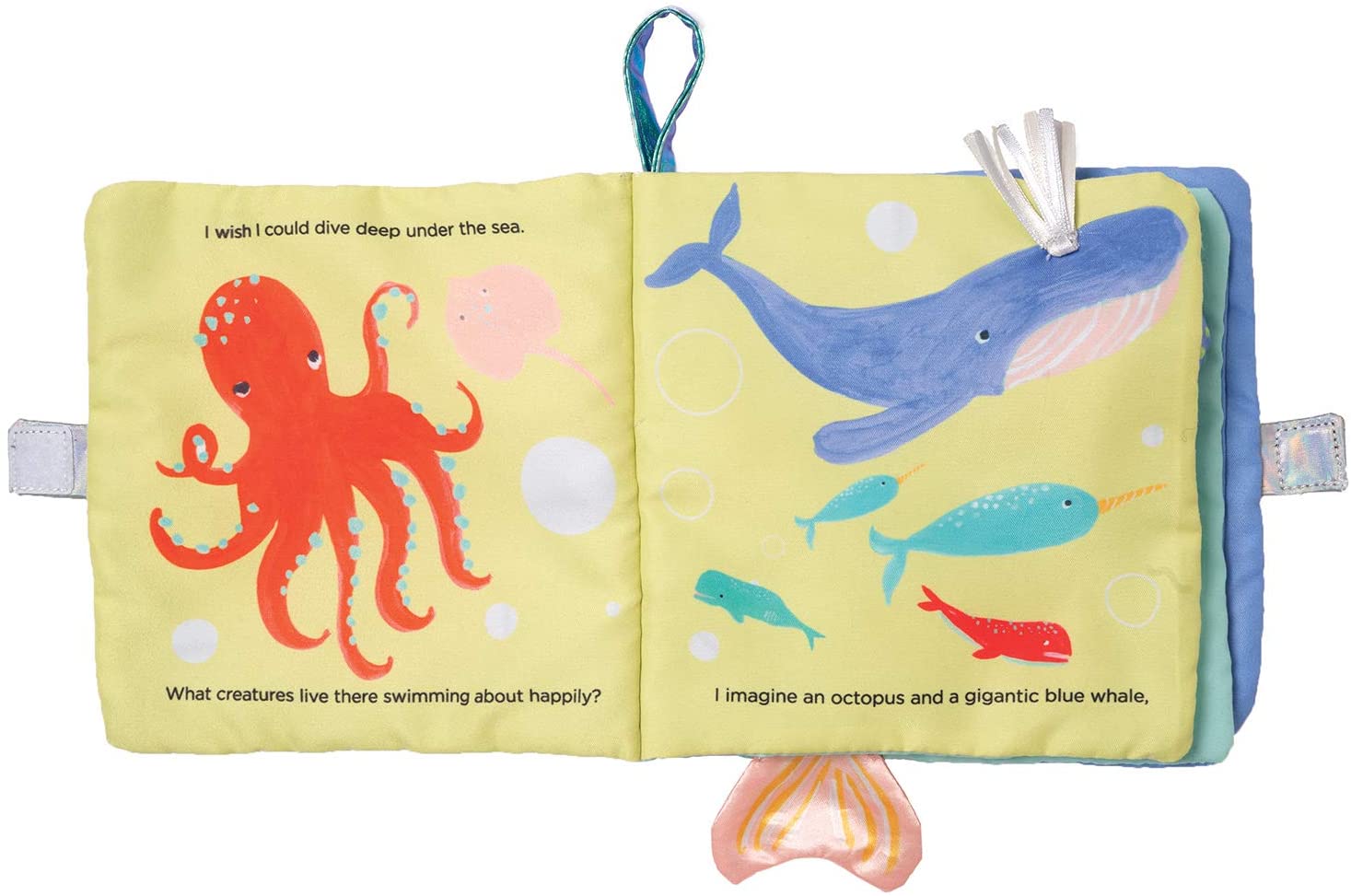 Manhattan Toy Under The Sea Soft Baby Activity Book with Squeaker Fish,Multicolor,Small - Image 2