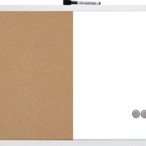 Rexel Magnetic Dry Wipe Personal Whiteboard / Cork Noticeboard, 585 x 430 mm, Plastic Trim, Includes Marker, Magnets and Fitting Kit, 1903784 (Assorted colored frames)