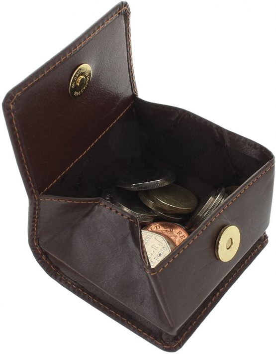 Visconti Leather Tray Coin Pouch 421 Brown - Image 4