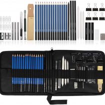 Sketch Drawing Pencil Set, UlifeME 50pcs Sketching Pencils Art Supplies Kit, Charcoal Pencils, Graphite Pencils, Eraser, Drawing Tools for Artist, Beginners, Children & Adults, Packed with Canvas Bag