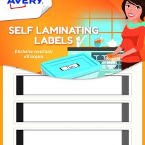 Avery Self Laminating Labels, 86 x 17 mm, 24 Labels Per Pack, White/Grey