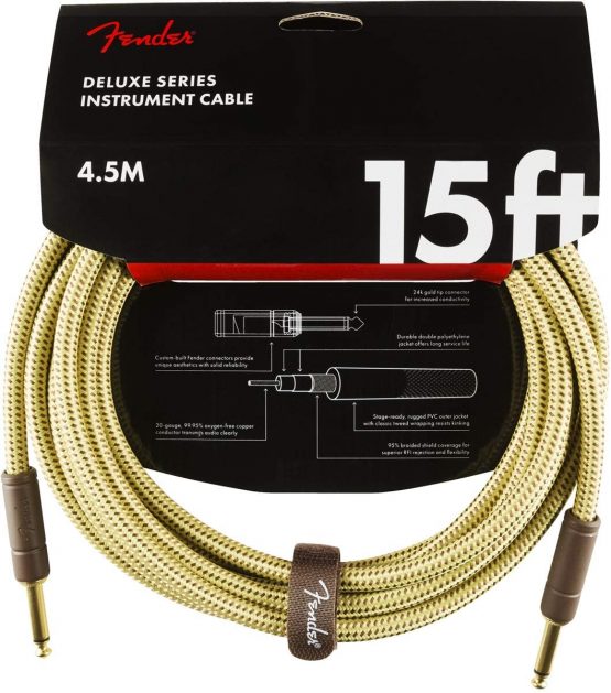 Fender Deluxe Series Instrument Cable - 15 ft – STR/STR – Tweed