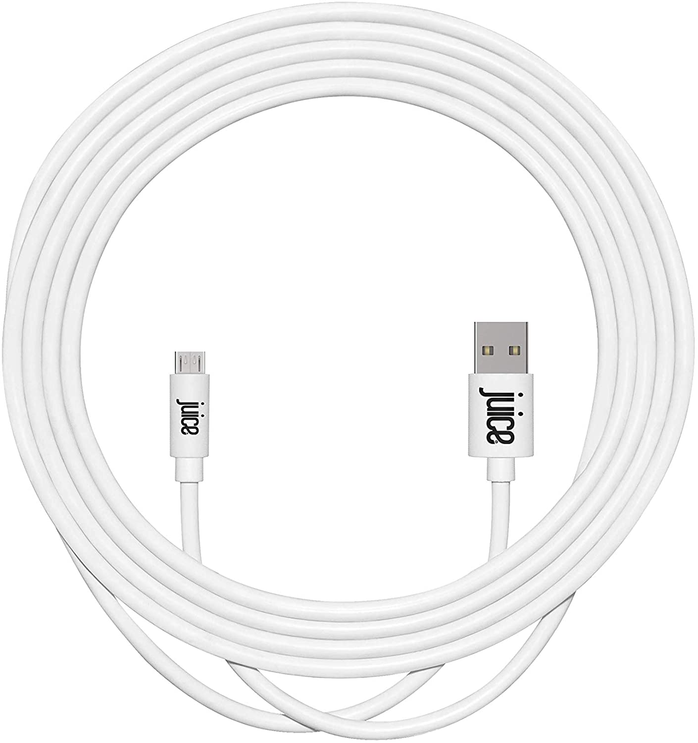 Juice Micro USB 3m Charger and Sync Cable for Android Samsung Galaxy S7,S6,S5, Huawei, Xiaomi, Nokia, Sony, Nexus, HTC, Kindle - White