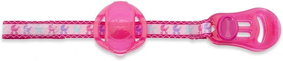 Chicco Dummy Chain with Dummy Protection, Clip, Velcro Band, Pink - Image 3
