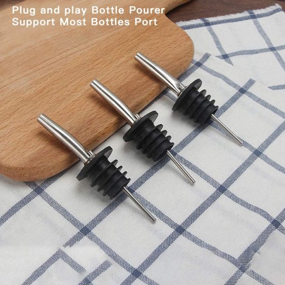 FAPPEN Bottle Pourers for Spirits, 12Pcs Stainless Steel Freeflow Liquor Spirits Pourer Speed Pourer Wine Bottle Spirits Pourers Tapered Spout for Olive Oil Coffee Syrup Vinegar Bottles (Silver) - Image 2