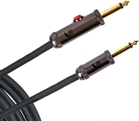 D'Addario Guitar Cable - Guitar Lead - Circuit Breaker Cable - Latching Cut-Off Switch to Mute When Changing Instrument - 20 Feet/7.62 Meters - Straight Ends - 1 Pack
