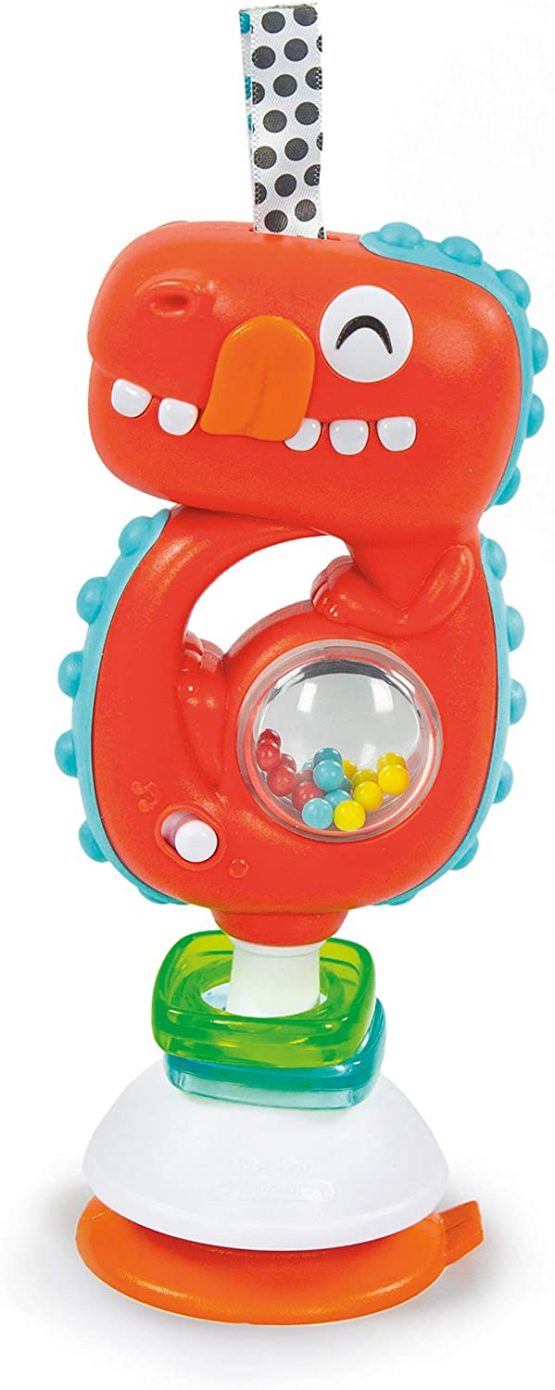 Baby Clementoni 17330 Interactive Dinosaur Rattle, Multi-Coloured