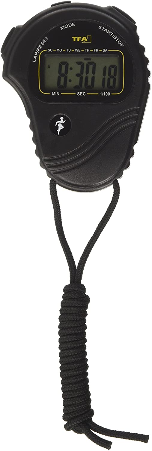 TFA 38.2029 Digital Stopwatch, Black