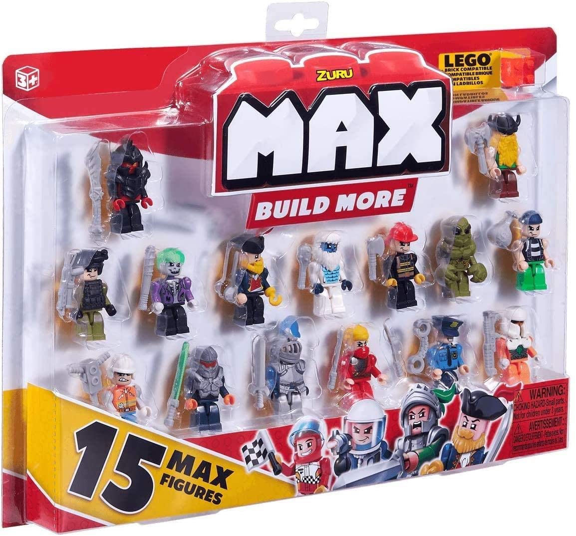 ZURU MAX Build More Mini Figure Set, 15 Figures (Styles Vary) 8344, Max Build More Mini Figure Set (15 Figures)