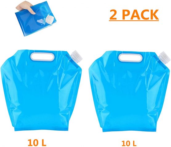FISHSHOP Folding Water Container Outdoor Folding Water Bag Container BPA Free Non-toxic Odorless Water Storage Bag for Camping Hiking Picnic BBQ Foldable Blue