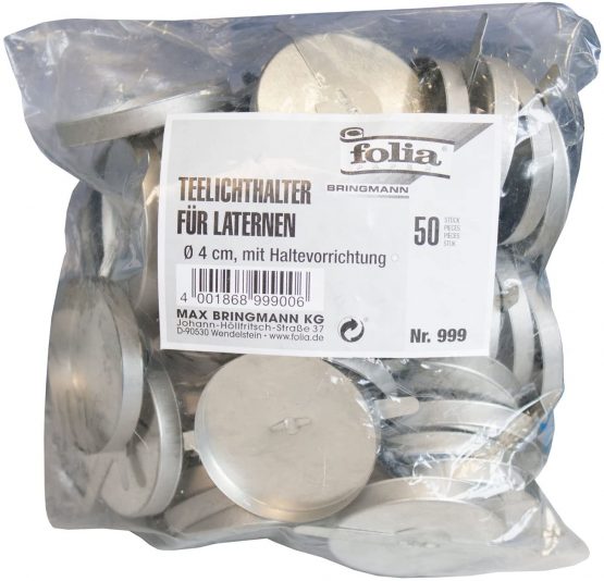 Folia 999 Tealight Candle Holder – Silver (Pack of 50)