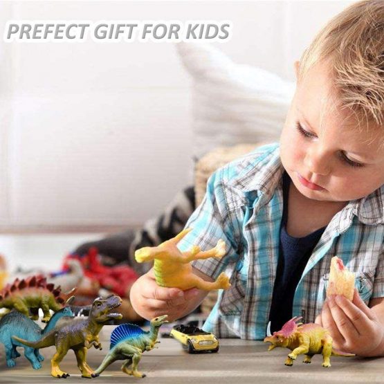 GuassLee Realistic Dinosaur Figure Toys - 6 Pack 7” Large Size Plastic Dinosaur set for Kids and Toddler Education, Including T-rex, Stegosaurus, Monoclonius, etc - Image 3
