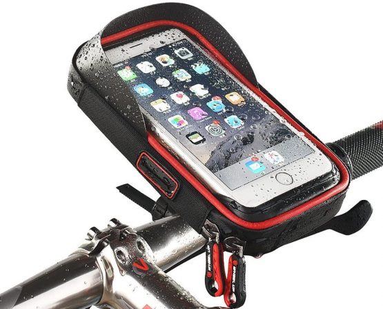 XPhonew Bike Handlebar Bag, Universal Waterproof Bicycle Cell Phone Pouch Motorcycle Handlebar Bag Cycling Phone Mount Holder Cradle with 360 Rotate for iPhone 12 11 Pro Max XS Smartphone up to 6.5''