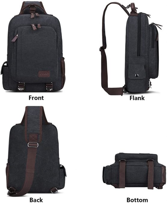 S-ZONE Men s 13 Inch Laptop Single Chest Shoulder Diagonal Gym Backpack Sack Satchel Outdoor Crossbody Pack - Image 3