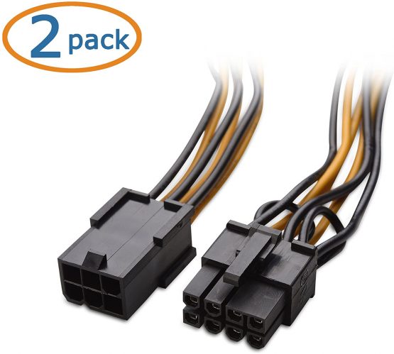 Cable Matters (2-Pack) 6-Pin PCIe to 8-Pin PCIe Adapter Power Cable - 10cm - Image 2