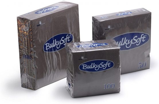 bulksoft Cocktail Napkins, 2-Ply, Black, Pack of 100, 9420649 - Image 2