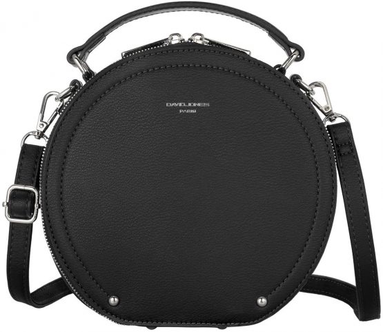 David Jones - Women's Round Crossbody Bag - Small PU Leather Rigid Should Bag - Top Handle Satchel Circle Zipper Handbag - Fashion Evening Clutch Bag - Casual Ladies Girls Purse