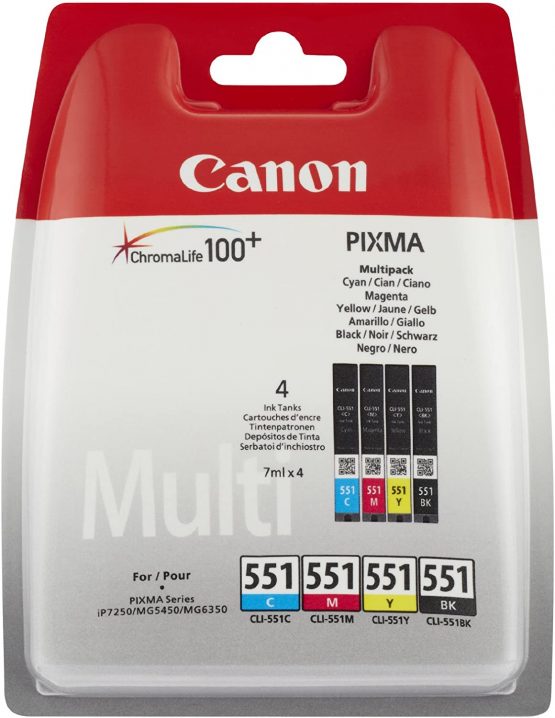 Canon CLI-551 C/M/Y/BK Multipack - 4-pack - black, yellow, cyan, magenta - original - ink tank