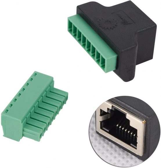 COVVY RJ45 Female To 8 Pin Screw Term Block Terminal Connector Cat7 Cat6 Cat5 Cat5e Ethernet Cable Extender Adapter CCTV Digital DVR Network Adapter In-Line Coupler(Female,1 PCS) - Image 2
