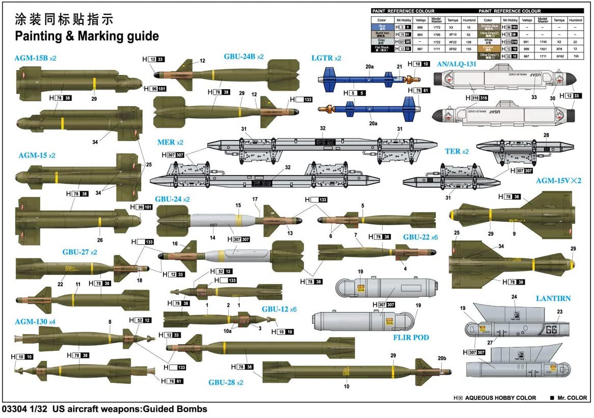 Trumpeter 1:32 - Aircraft Weapons: USAF Air-to-Surface, Various, 1/32 - Image 3