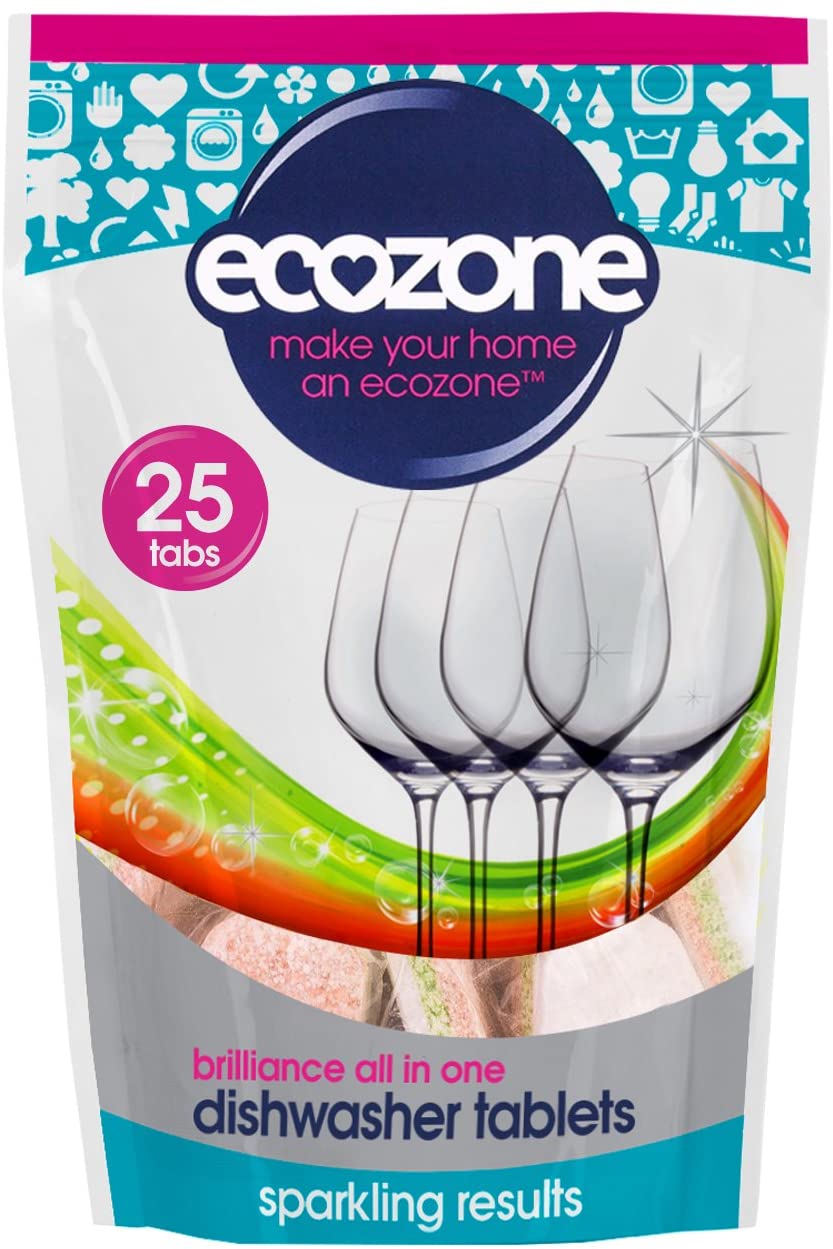 Ecozone 5 in 1 Dishwasher Tablets (Contains 25 Tablets), 25 count (Pack of 1)