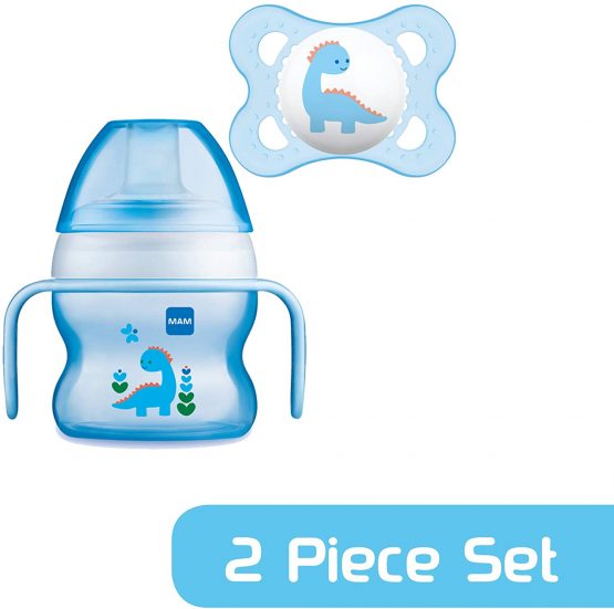 MAM Starter Cup and MAM Handles with 0+ Months Start Soother, Baby Cup for 4+ months, Baby Feeding, 1x 150 ml, Blue (Designs May Vary) - Image 2