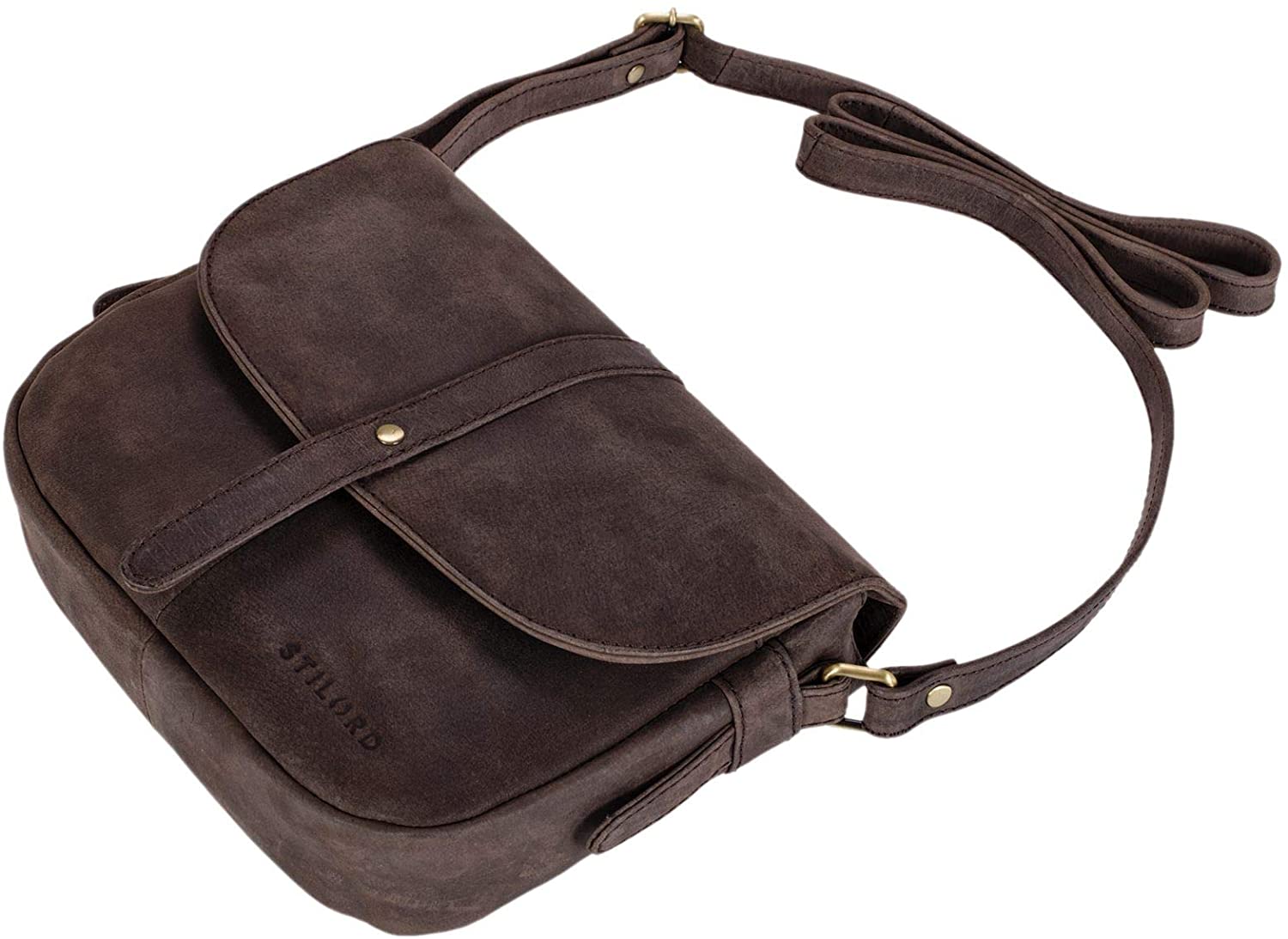 STILORD "Kira" Handbag Leather Small Women Satchel Shoulder Bag Vintage Crossbody Messenger Bag for Evening and Party in Genuine Leather Colour:Nutmeg - Image 4