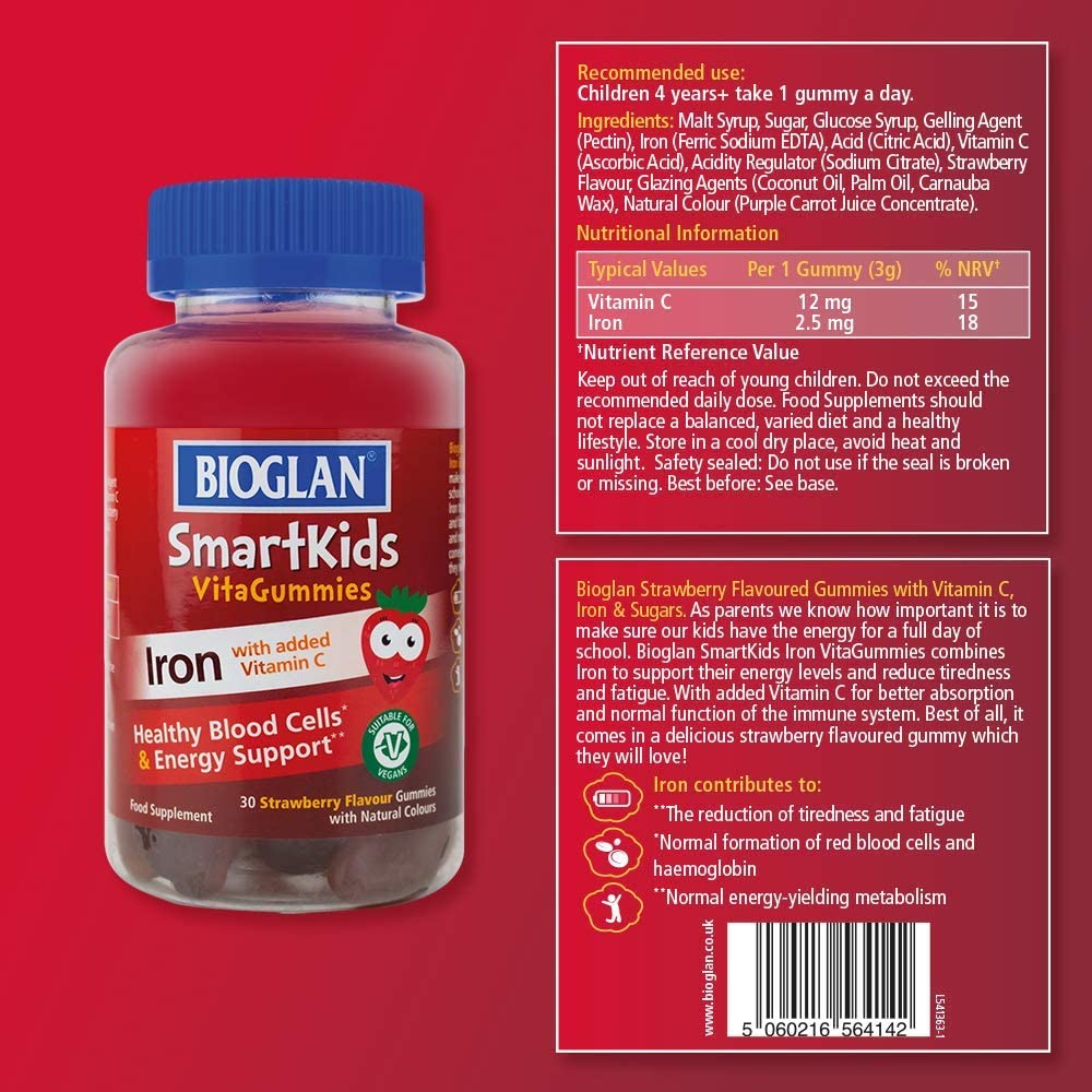 Bioglan SmartKids Iron, Red, 30 count (Pack of 1) - Image 2