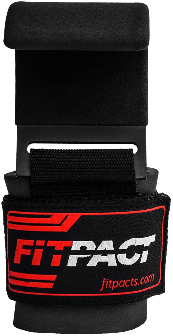 FITPACT Weight Lifting Hook Straps Wrist Support Training Gym Bodybuilding Powerlifting Weightlifting Adjustable Non Slip Workout Deadlift Chin up Padded Barbell Grips (available in Pair) - Image 2