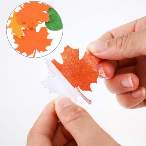 Boao 528 Pieces Leaf Stickers Felt Leaf Fall Stickers Maple Leaf Decals Assorted Autumn Leaf Decorations for Thanksgiving Party Craft Ornaments - Image 4