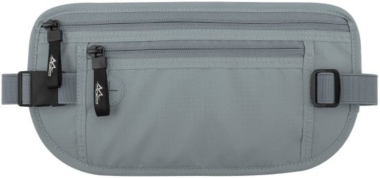 MoKo Secure Travel Money Belt, Undercover Hidden RFID Blocking Travel Wallet, Anti-Theft Passport Fanny Pack for Men & Women