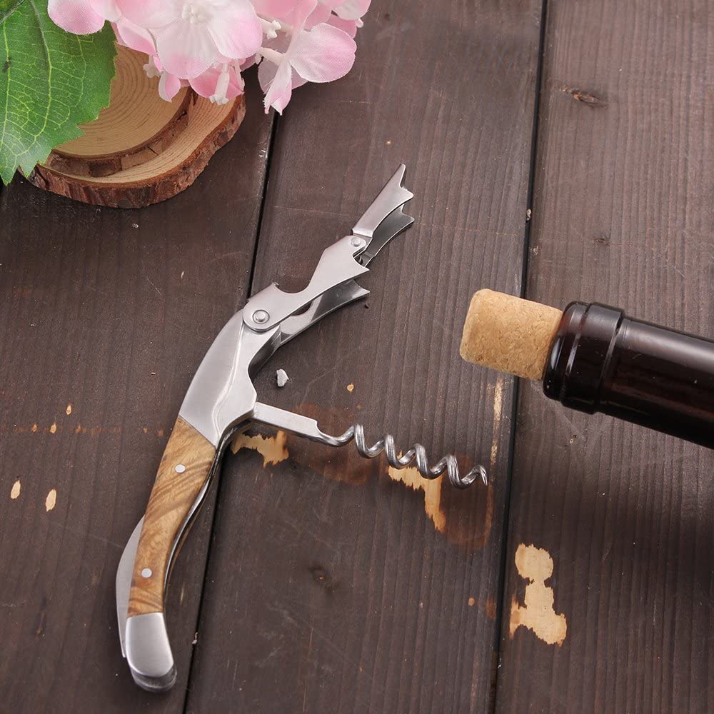 Smaier Wine Opener, Waiter Corkscrews Premium Rosewood Handle All-in-1 Bottle Opener - Best Bar Wine Accessories and Gift - Image 3