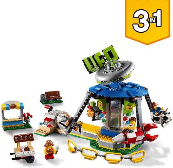 LEGO 31095 Creator 3in1 Fairground Carousel Set, Fair Fun Adventures, Space Themed Model - Image 2