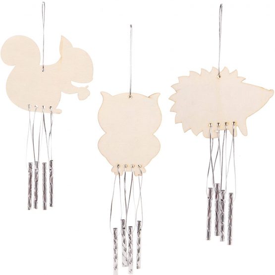 Baker Ross AW877 Woodland Animal Wooden Windchimes, Arts and Crafts for Kids (Pack of 4) - Image 3