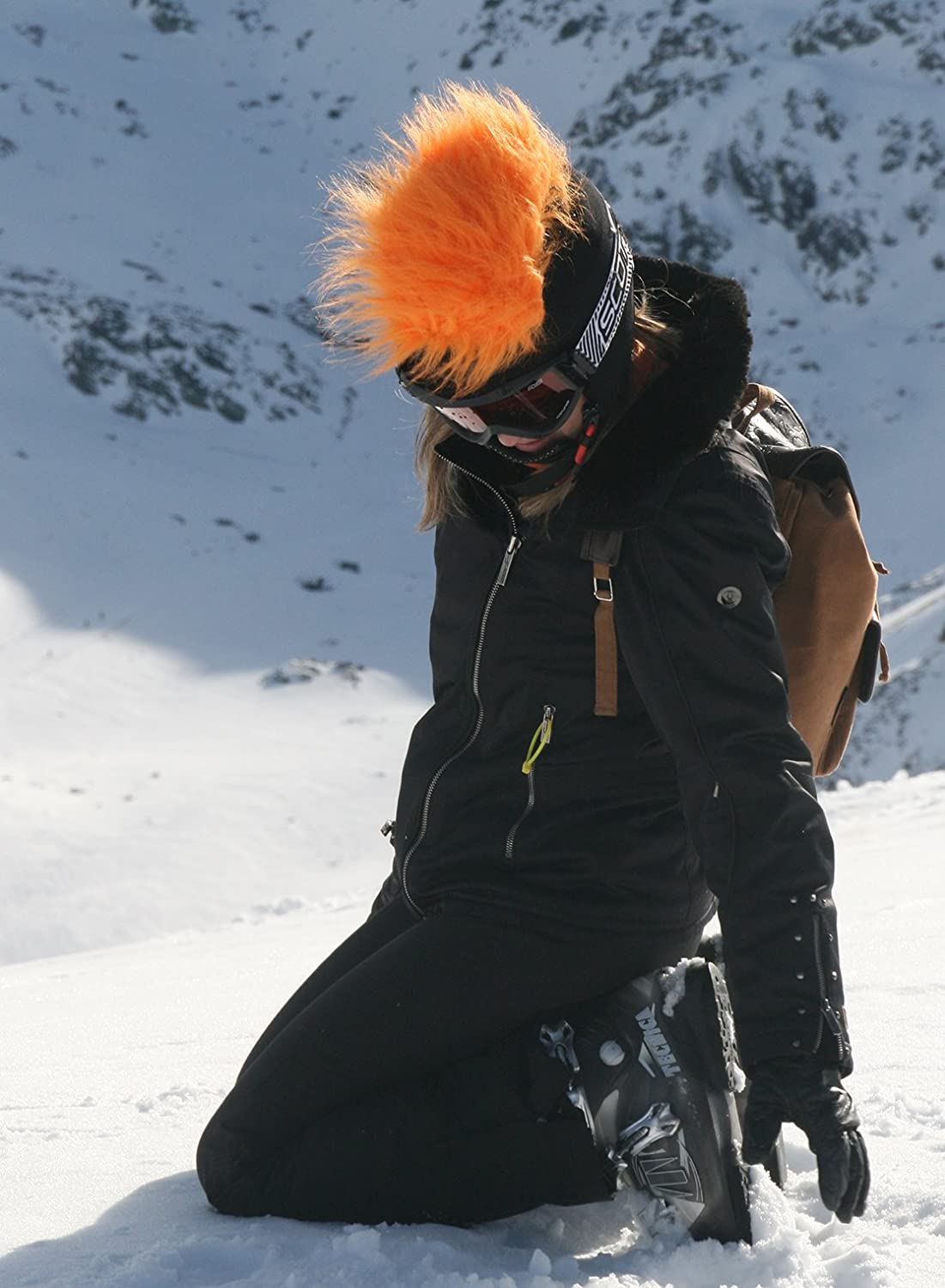 COOLCASC FURRY ORANGE Multisport Helmet Cover, Black, Orange, One fits all - Image 2