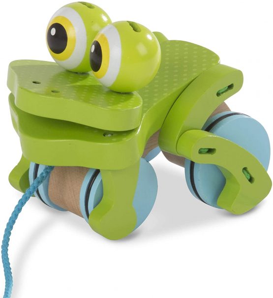 Melissa & Doug First Play Frolicking Frog Wooden Pull Toy