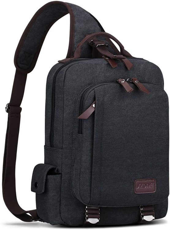 S-ZONE Men s 13 Inch Laptop Single Chest Shoulder Diagonal Gym Backpack Sack Satchel Outdoor Crossbody Pack