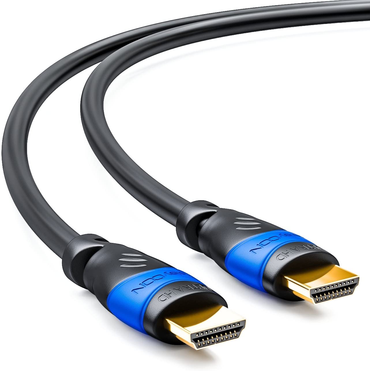 deleyCON 2 m HDMI Cable HDMI 2.0/1.4a Compatible High Speed with Ethernet ARC 3D 4K Ultra HD (1080p/2160p) - Image 2