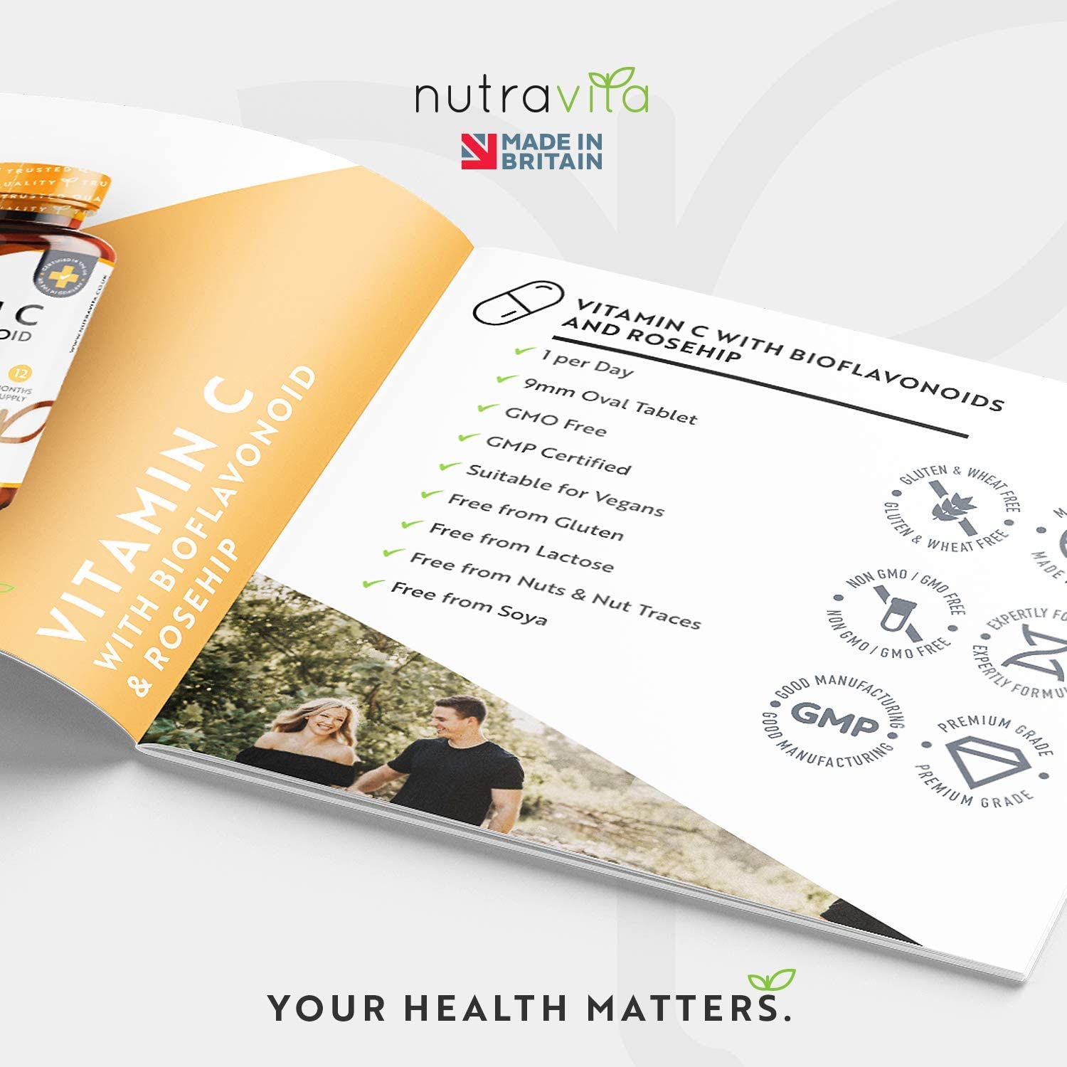 Nutravita Vitamin C 1000mg, 180 Premium Vegan & Vegetarian Tablets, 6 Month Supply, High Strength Ascorbic Acid - Image 4
