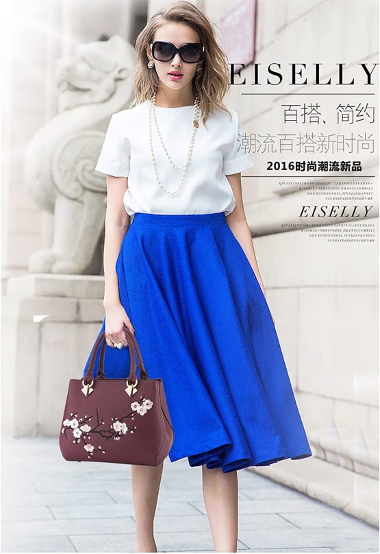 NICOLE&DORIS Casual Sweet Handbag Women Crossbody Shoulder Bag Purse Tote Commuter PU Leather Purple - Image 2
