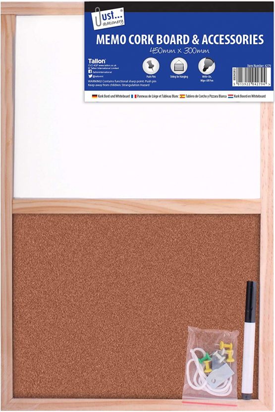 Tallon Just Stationery 450x300mm Split Cork/Dry Wipe Board 4279