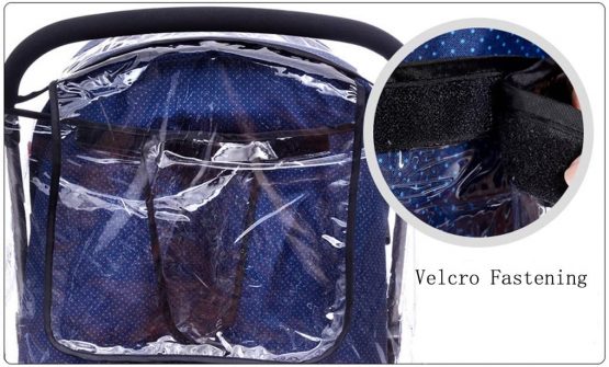 Universal Rain Cover for Most Pushchair Pram Baby Stroller Rain Cover With Zip Front Opening Buggy Throw Over Rain Cover PVC Transparent Waterproof Wind Rain Weather Shield Protector - Image 3